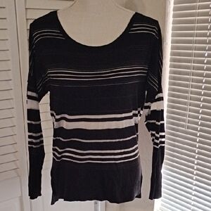 Victoria's Secret Black and White Striped Long Sleeve Top
